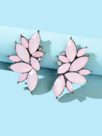 Pendientes de Botón de Flor de Cristal Brillante.