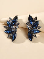 Pendientes de Botón de Flor de Cristal Brillante.