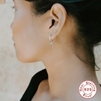 S925 flor de plata de ley con diamantes