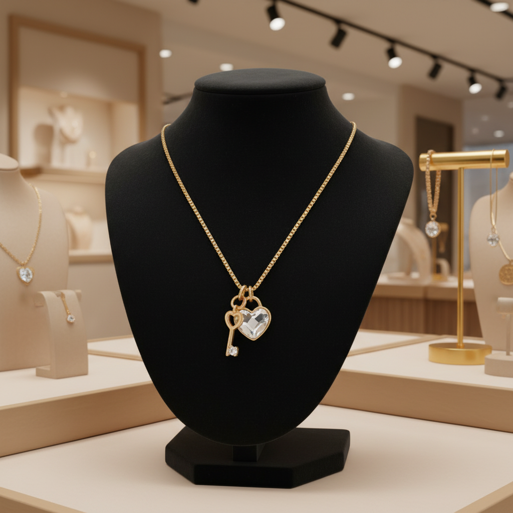 Collar con Cerradura de Corazón de Elementos Swarovski