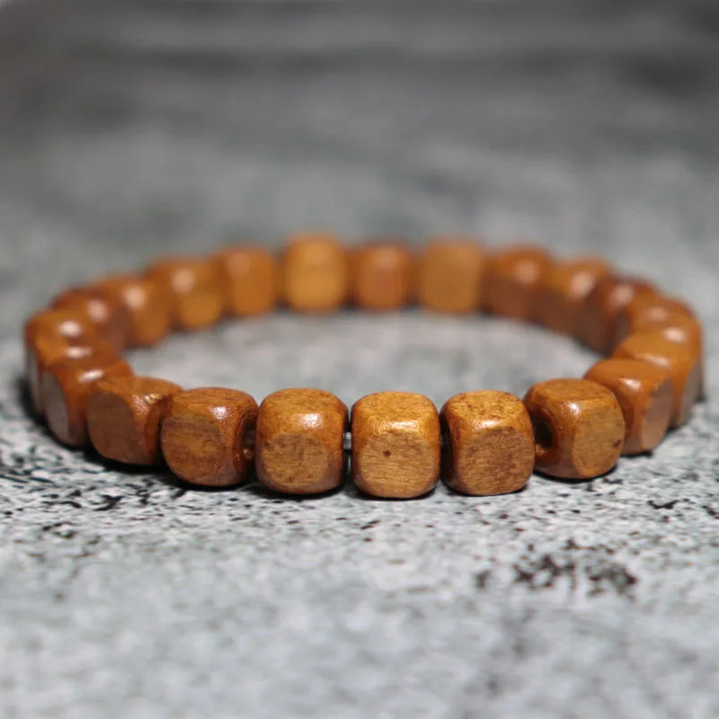 Natural Wood Bracelet Geometric Design