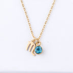 Collar de Oro con Piedra de Nacimiento Zodiacal