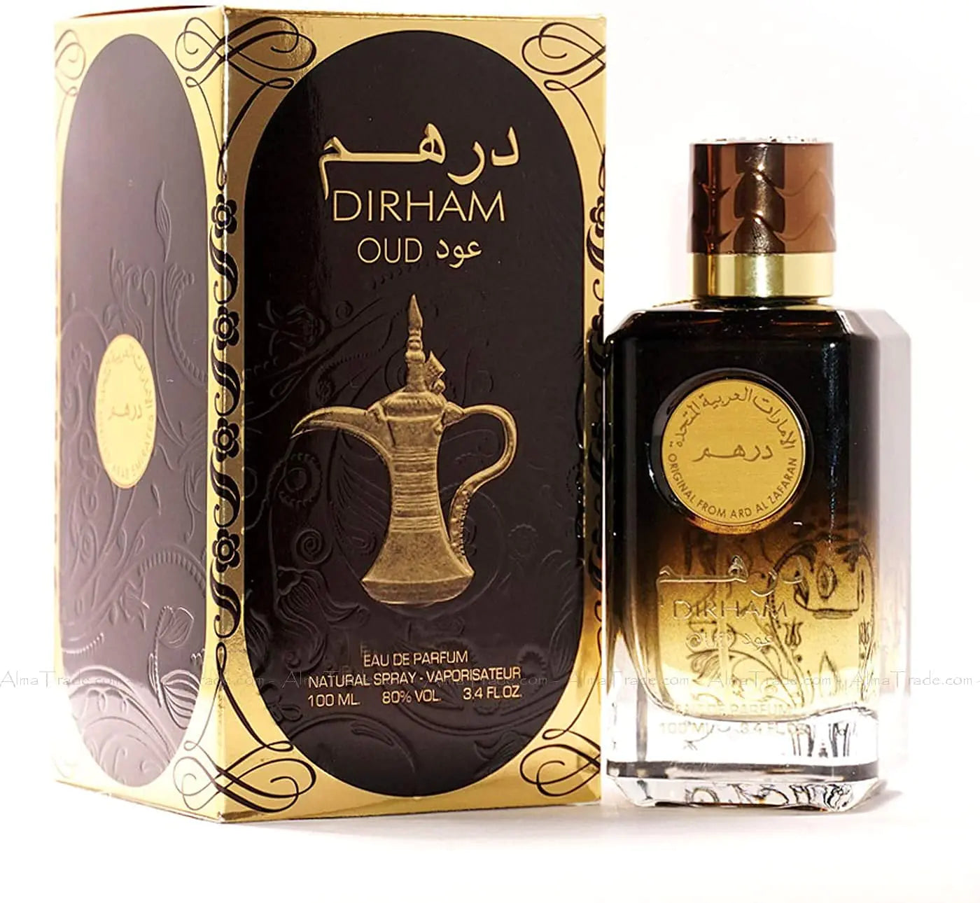 Ard Al Zaafaran Dirham Oud Eau De Parfum Spray 3.4 Onzas (Unisex)