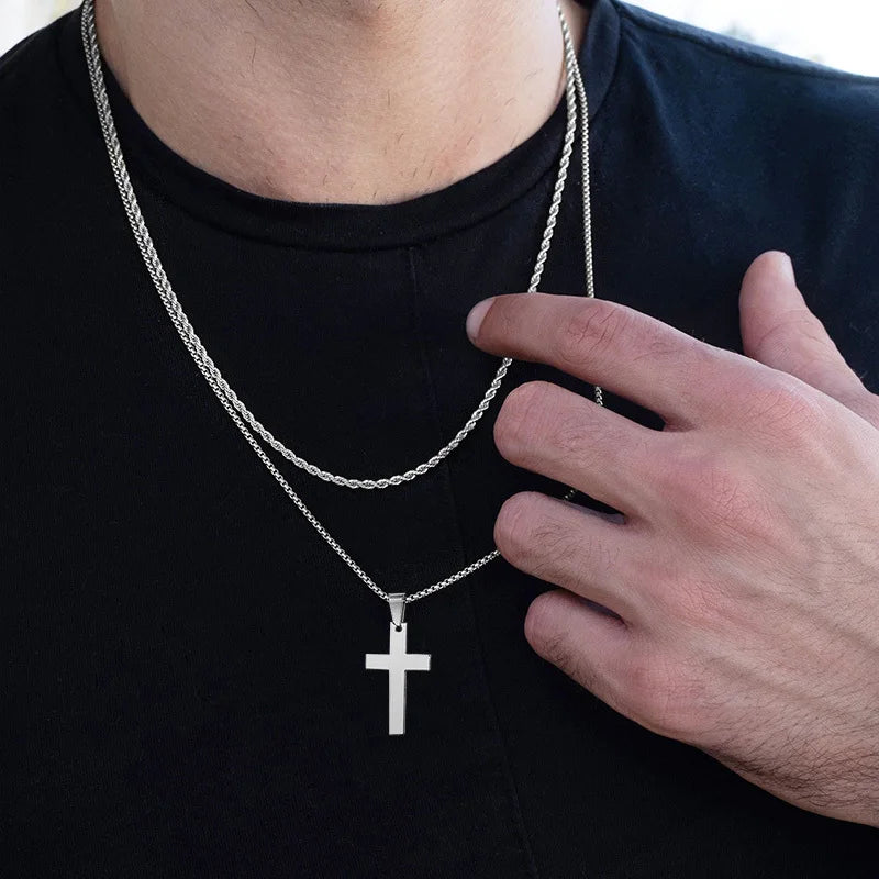 Minimalist Stainless Steel Cross Necklace 