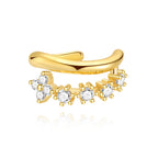 Gold Ear Cuff Piercing with Cubic Zirconia 