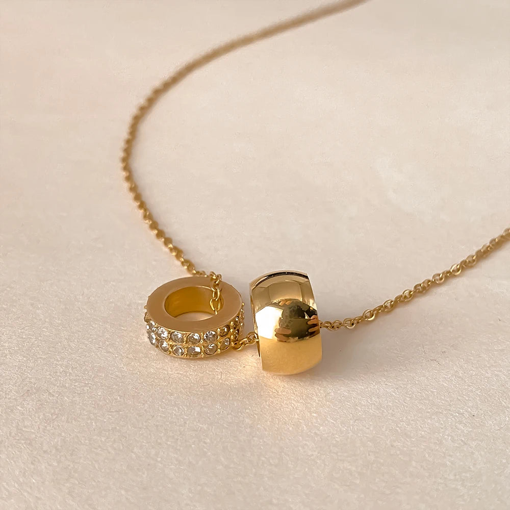 Double Shine Stainless Steel Necklace