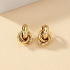 Gold Earrings with Intertwined Knots 