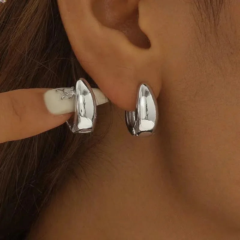 925 Sterling Silver Polished Hoop Earrings