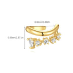 Gold Ear Cuff Piercing with Cubic Zirconia 