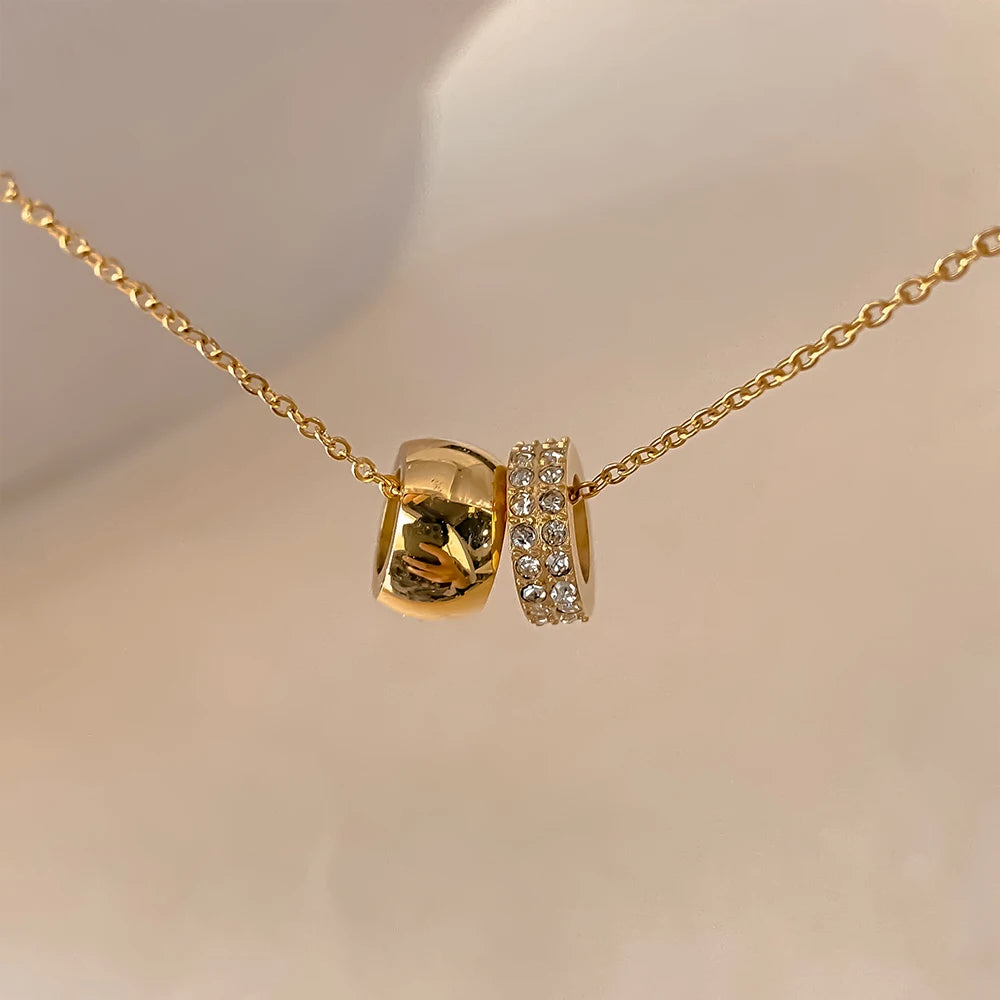 Double Shine Stainless Steel Necklace