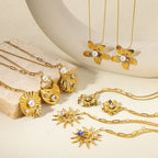 Collar de mujer estilo Retro de acero inoxidable.