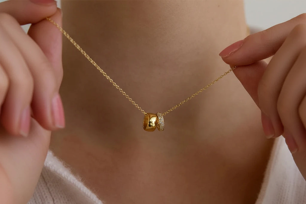 Double Shine Stainless Steel Necklace