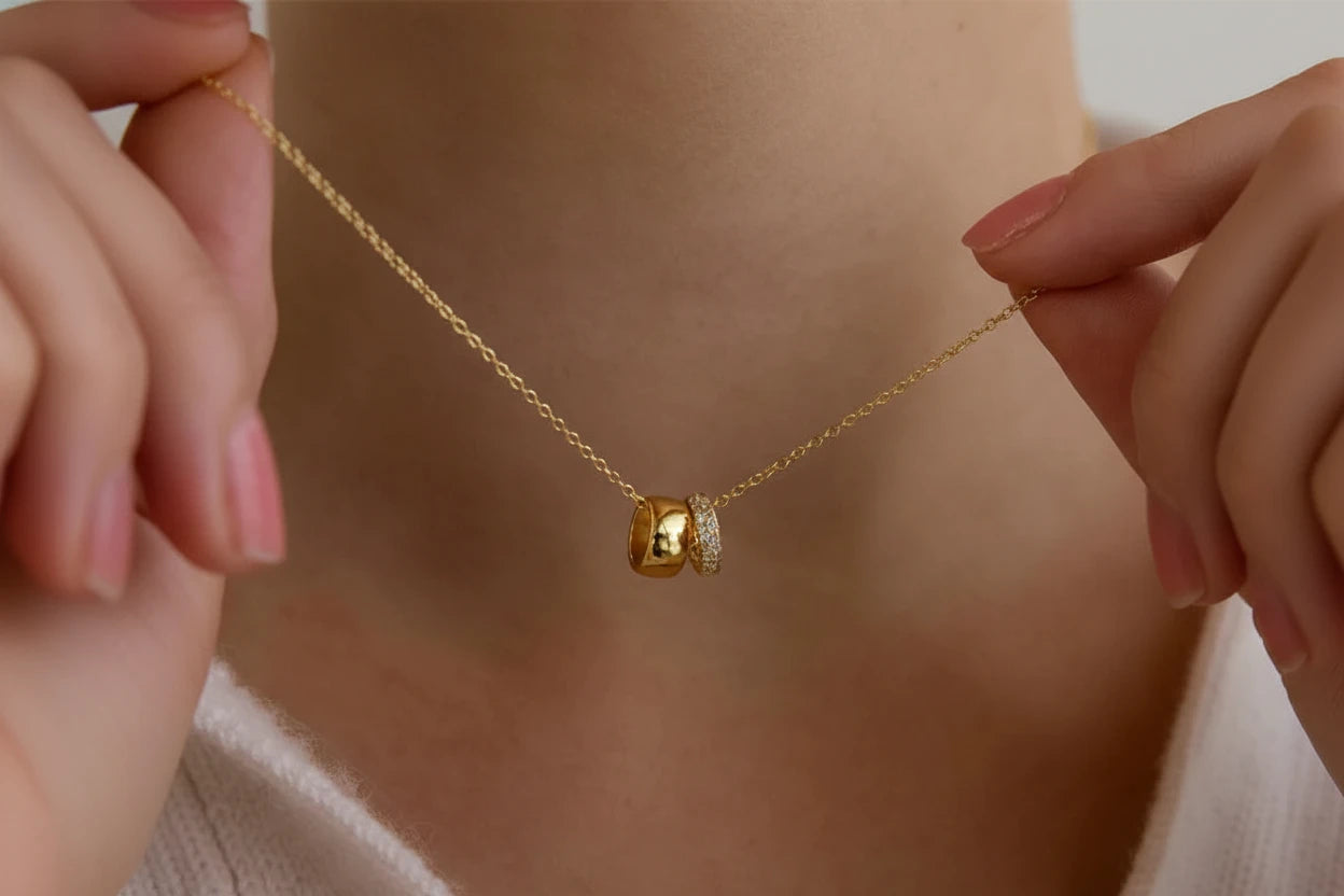 Double Shine Stainless Steel Necklace