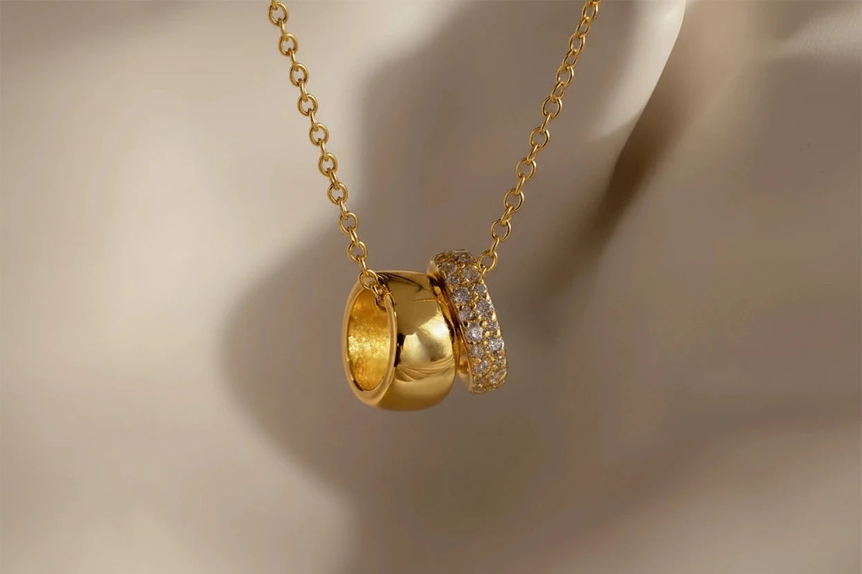 Double Shine Stainless Steel Necklace