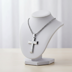 Collar de hombre en Cruz de Acero Inoxidable