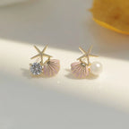 Pendientes Asimétricos de Estrella de Mar Plata S925