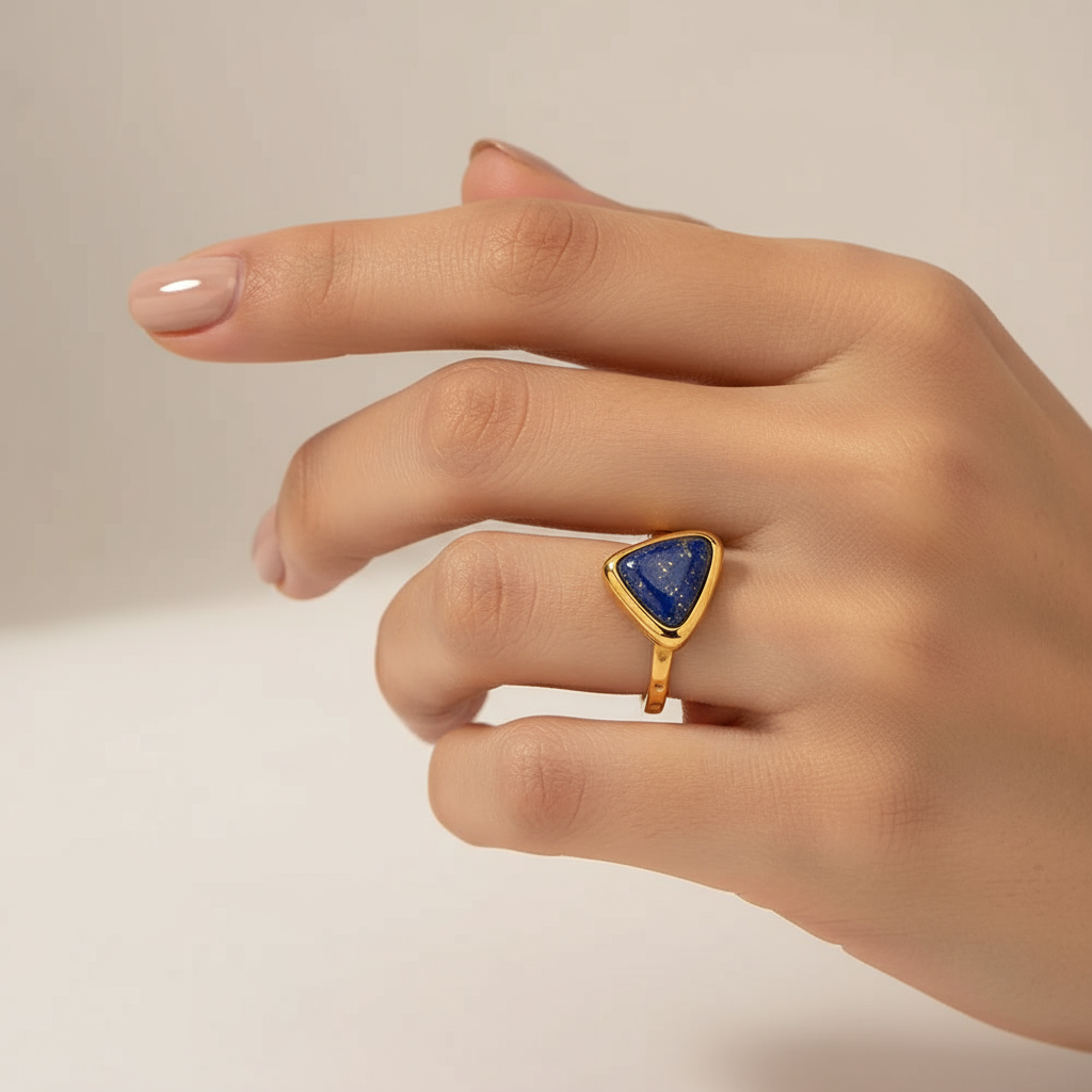 Anillo de piedra Personalidad de Moda Triangular para Mujer