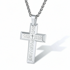 Collar de hombre en Cruz de Acero Inoxidable