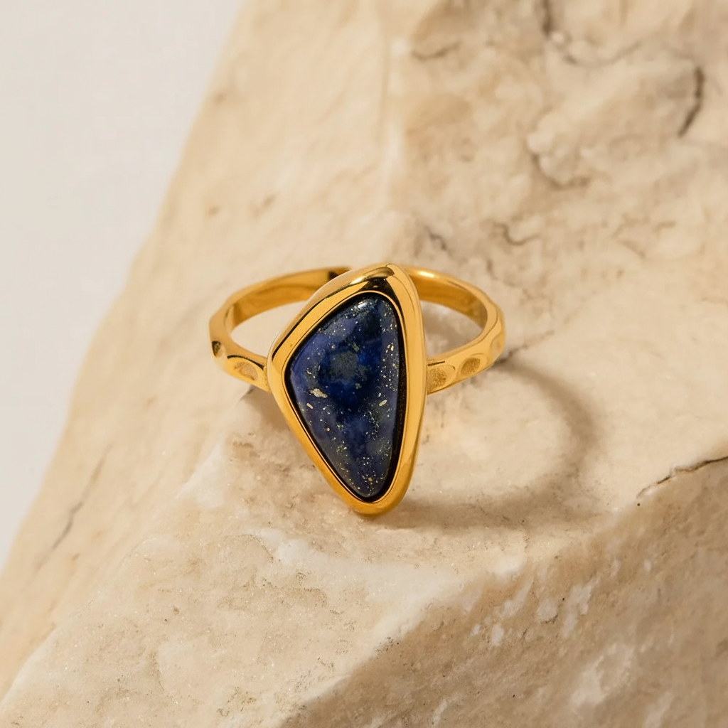 Anillo de piedra Personalidad de Moda Triangular para Mujer