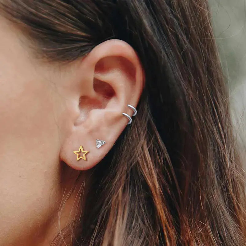 Pendientes geométricos de Plata de Ley S925