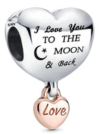 Charm PANDORA Moments Corazón Bicolor "To The Moon & Back”